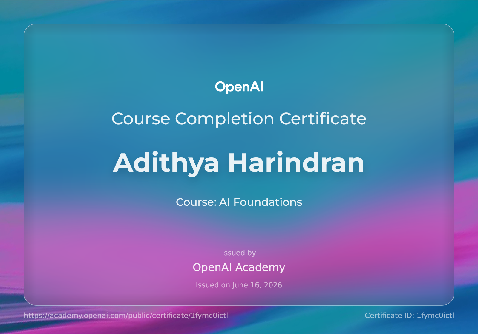 Certificate