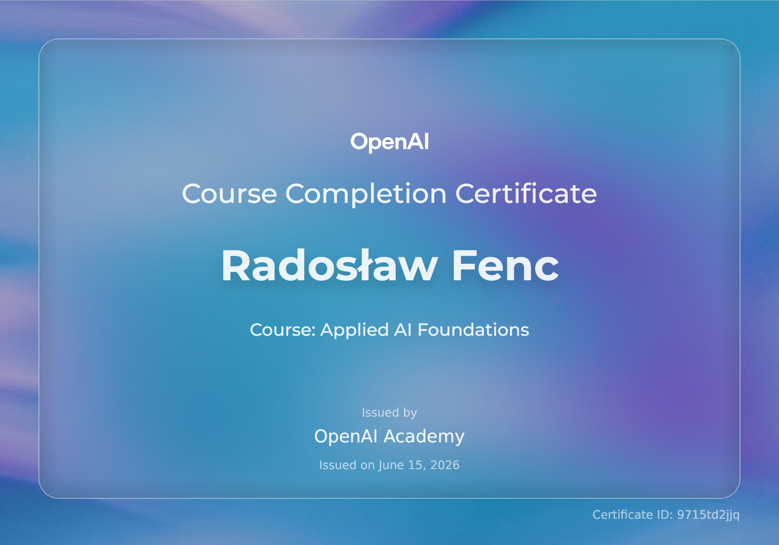 Certificate
