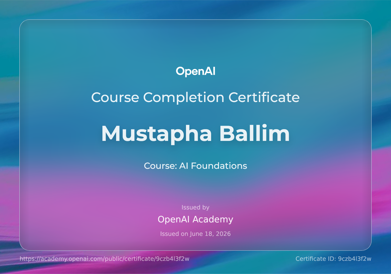 Certificate