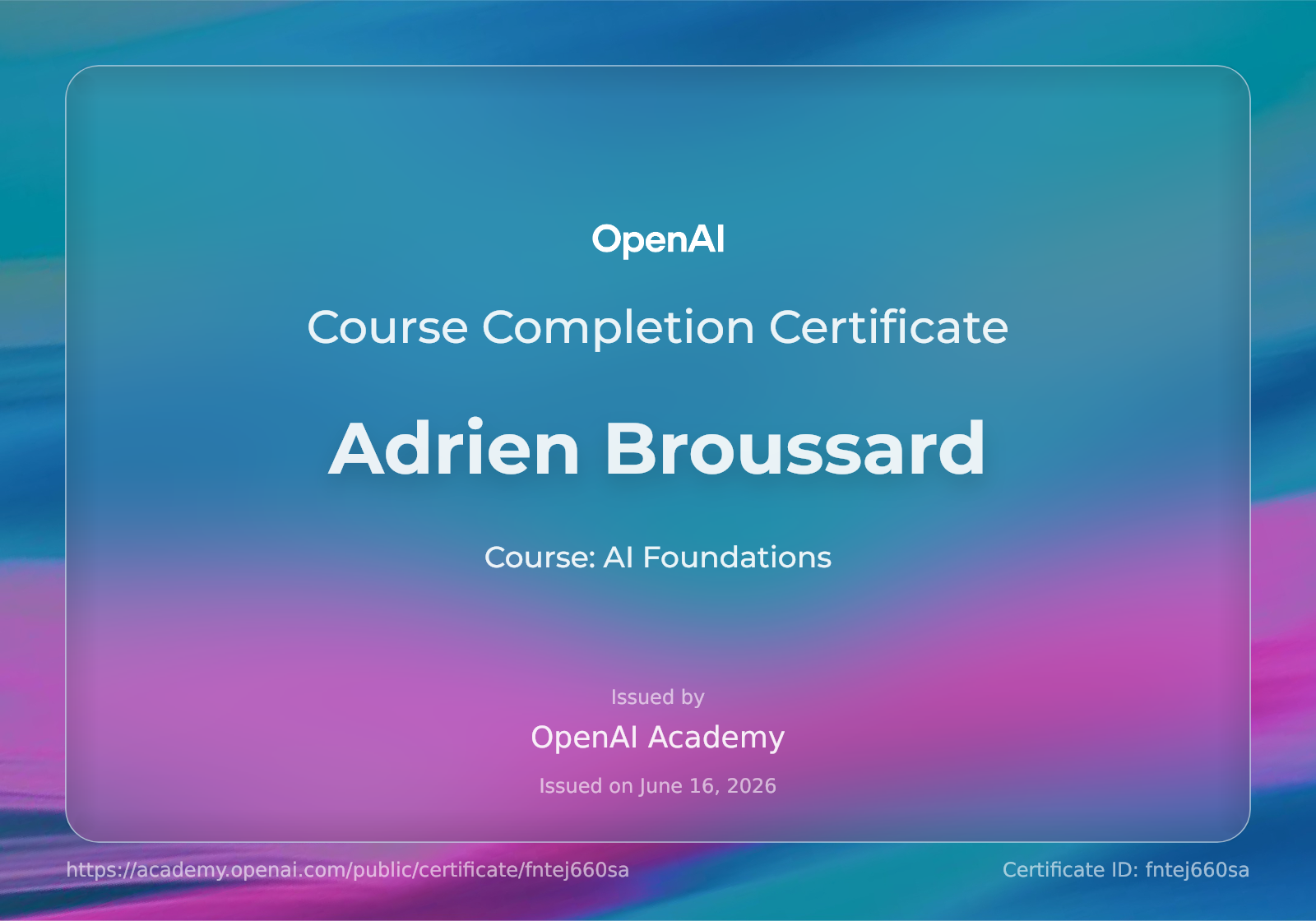 Certificate