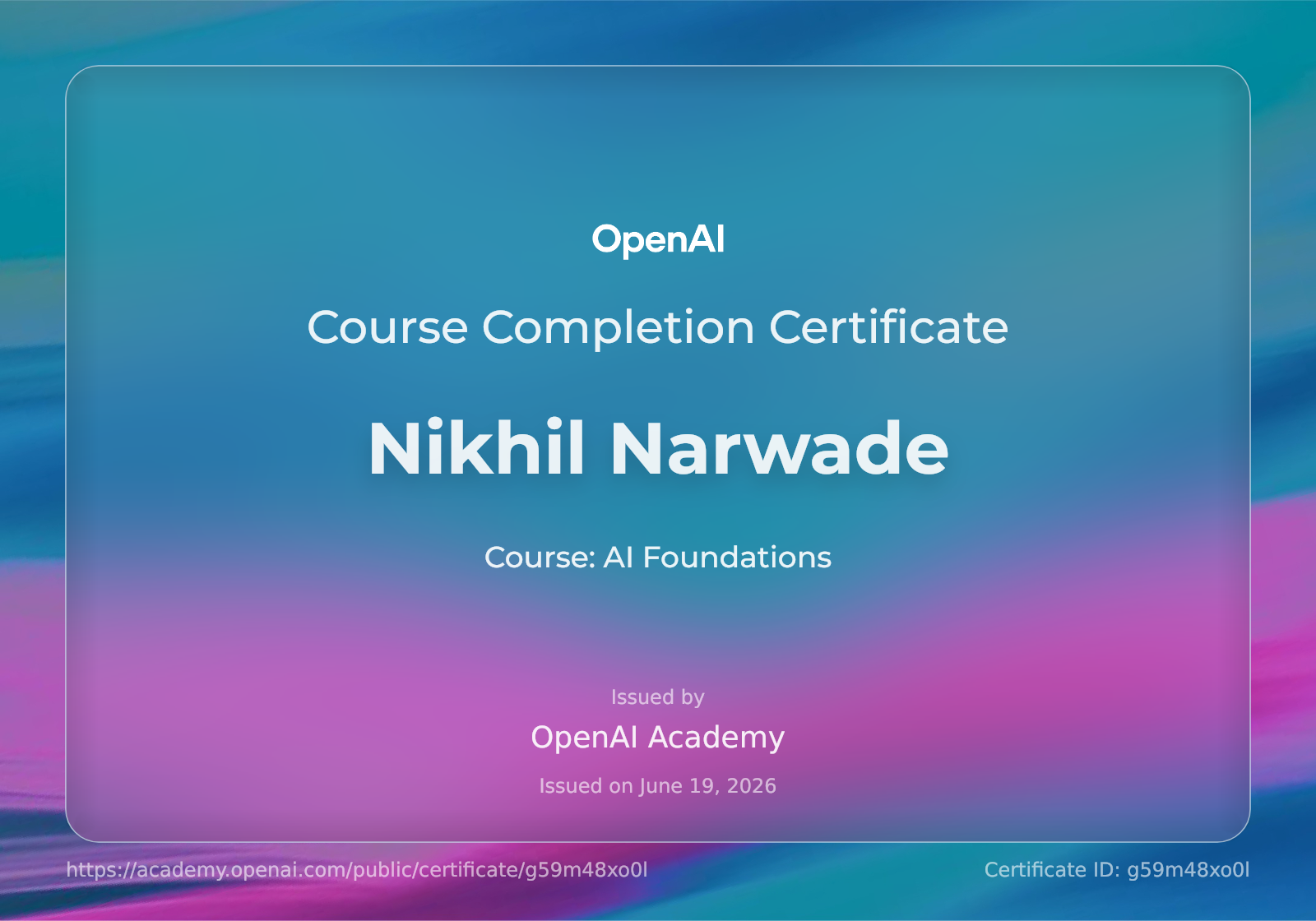 Certificate