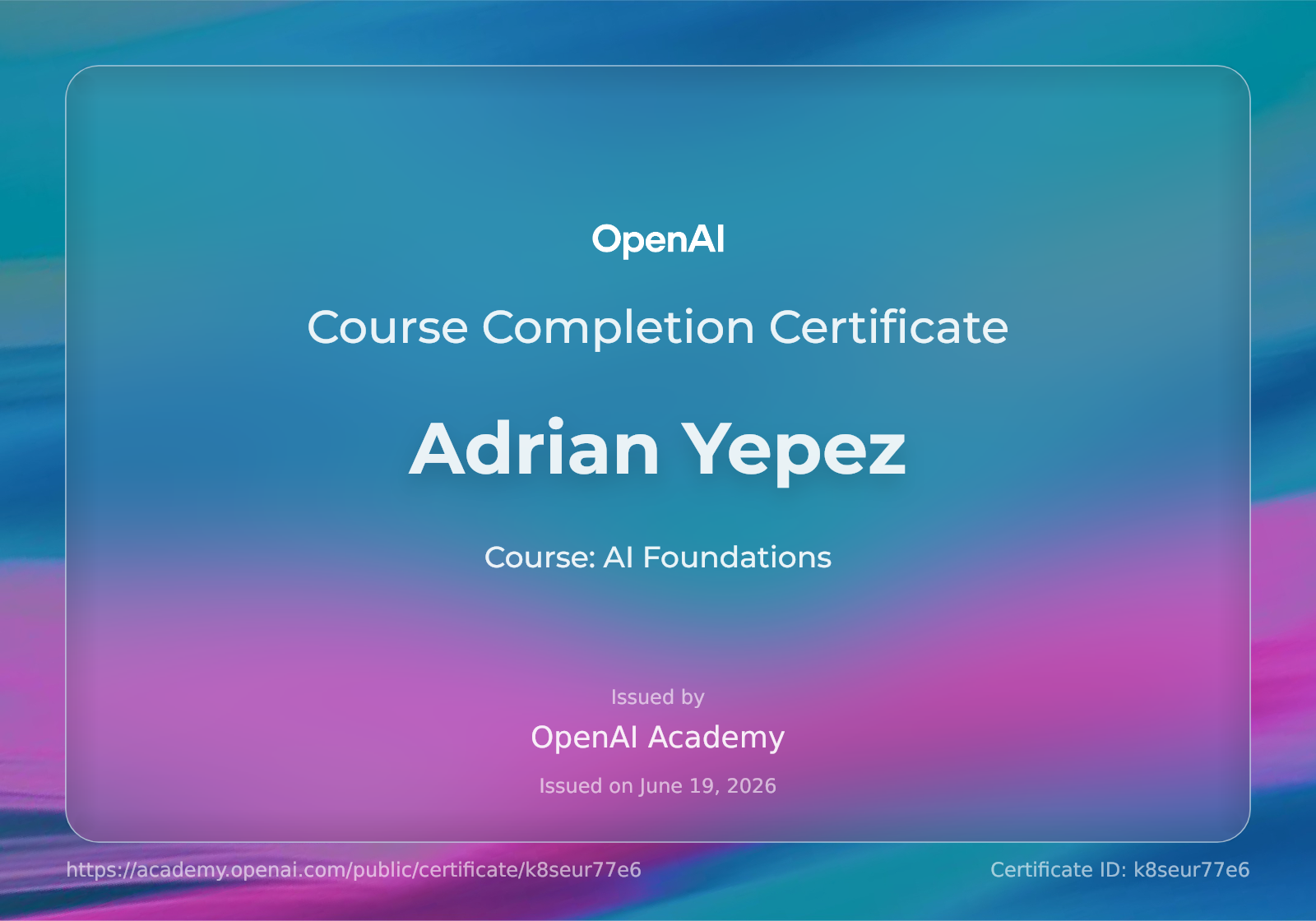 Certificate
