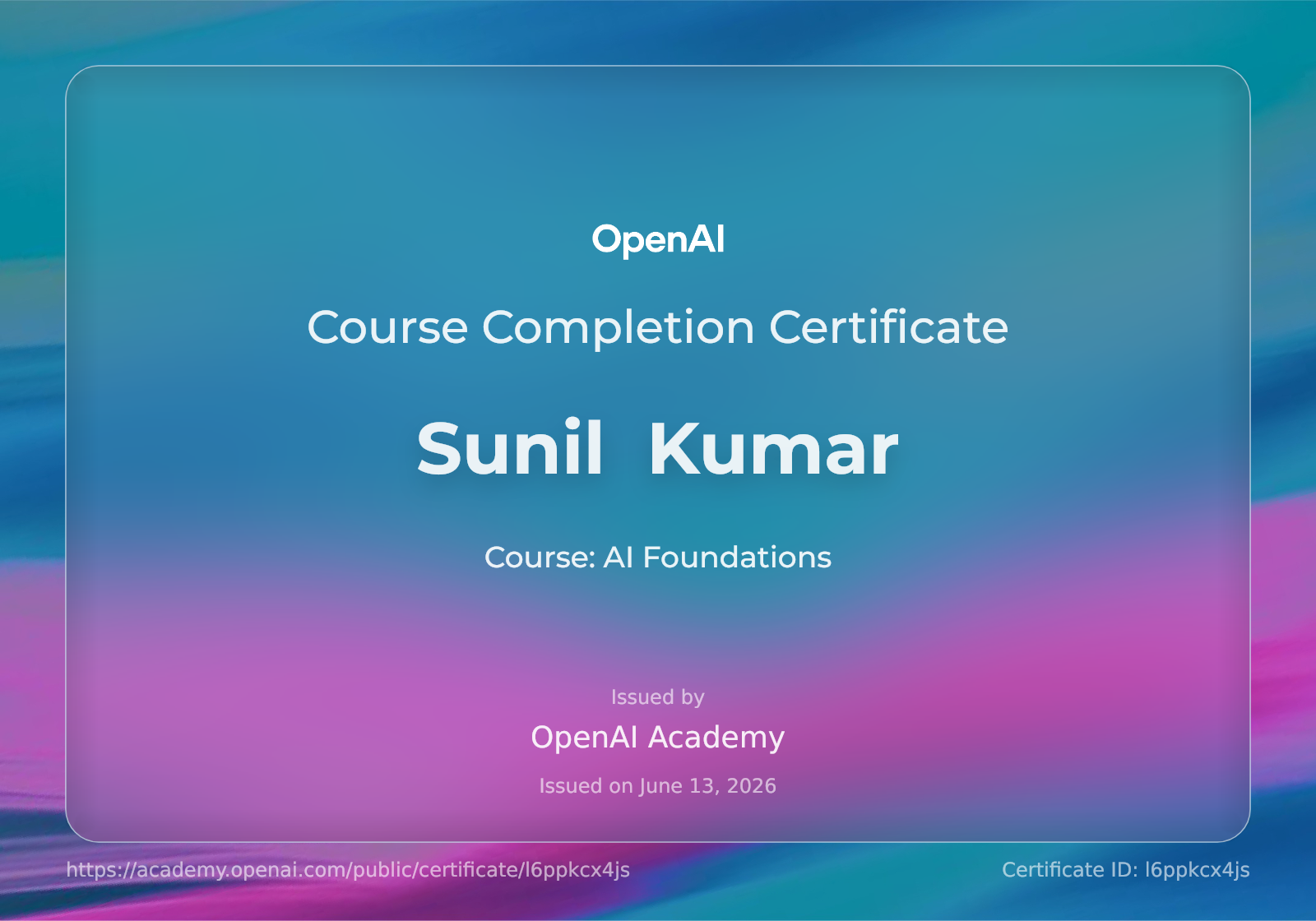 Certificate