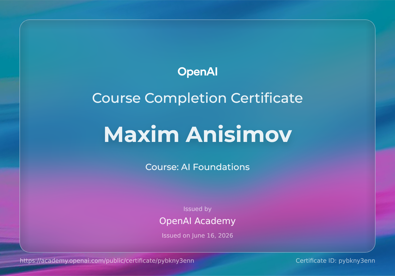 Certificate
