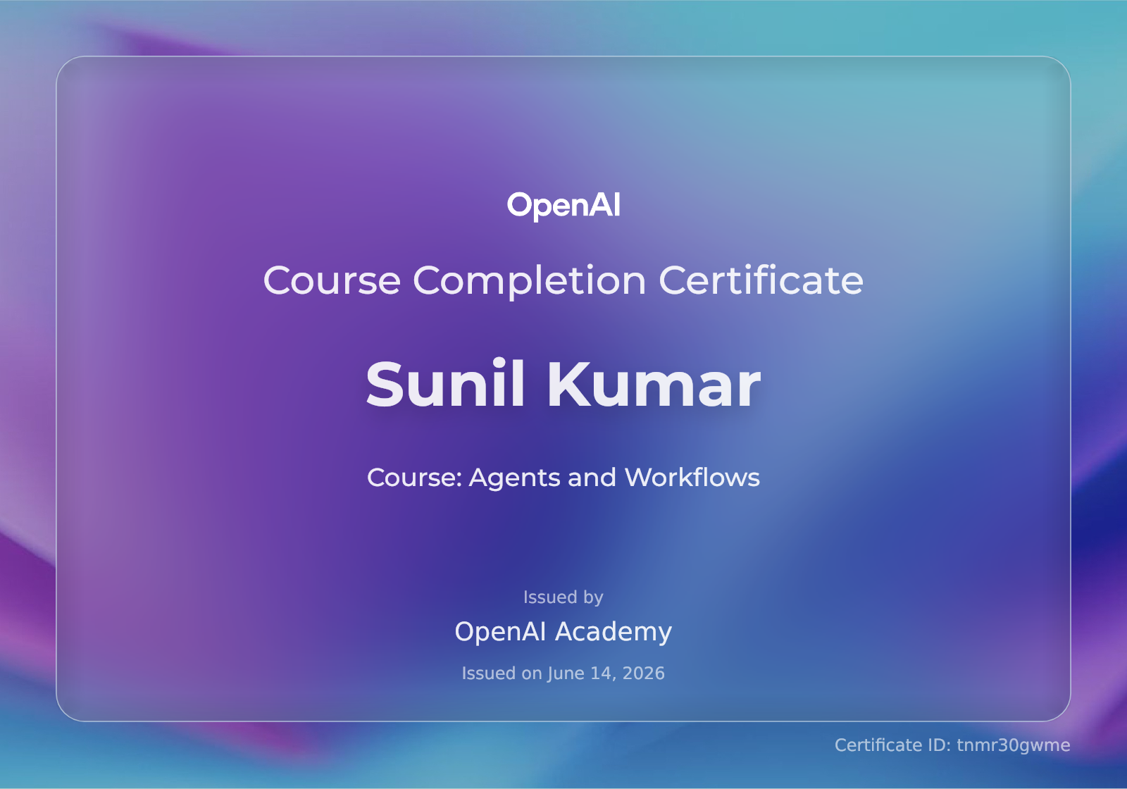 Certificate