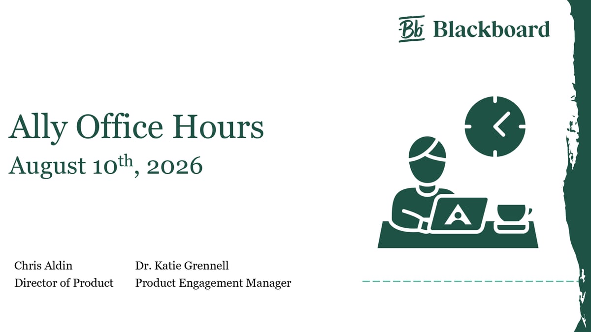 Ally Office Hours Slide Deck