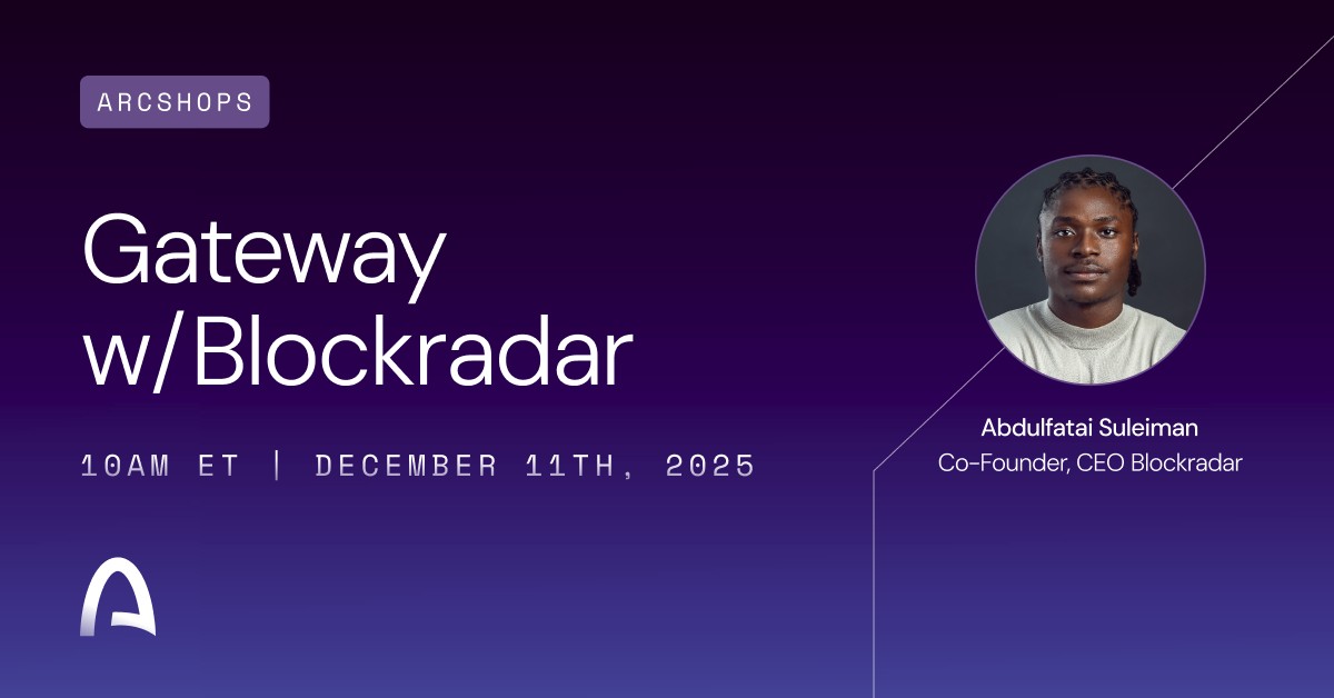 Arcshop; Gateway with Blockradar