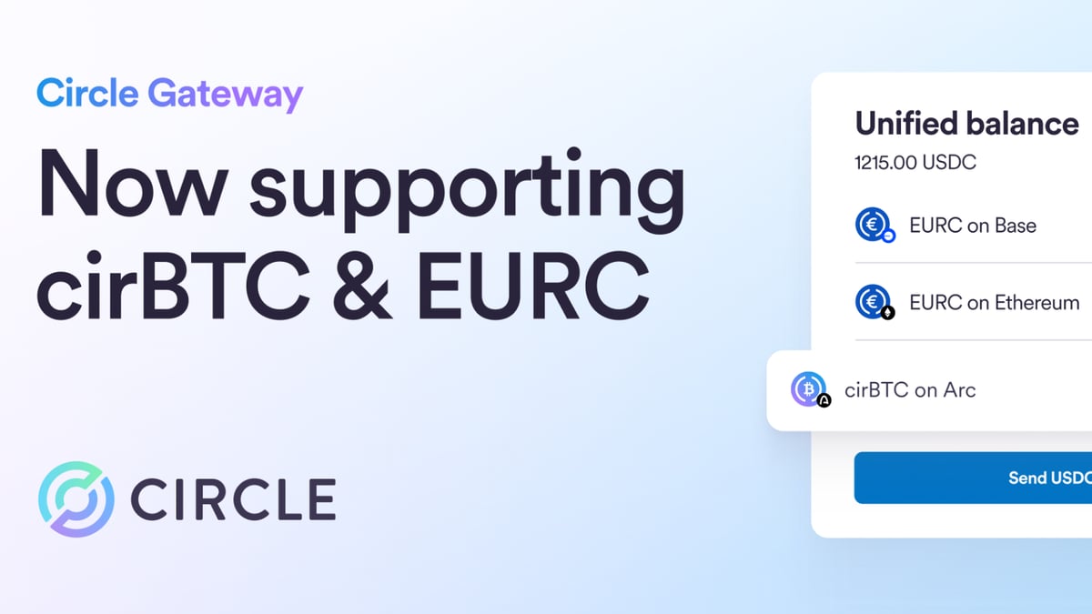 Circle Gateway brings unified cirBTC and EURC balances to Arc