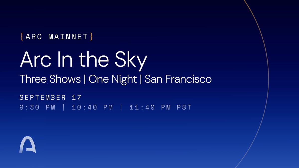 Arc Mainnet Is Live. Tomorrow, We Put It in the Sky.