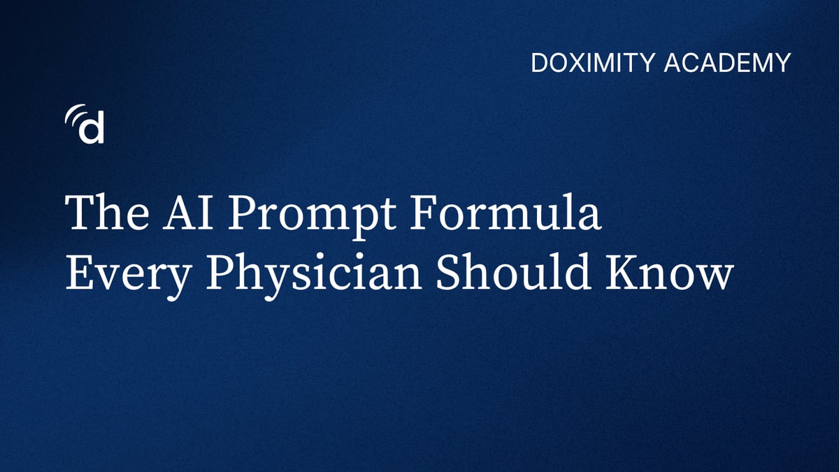 The AI Prompt Formula Every Clinician Should Know