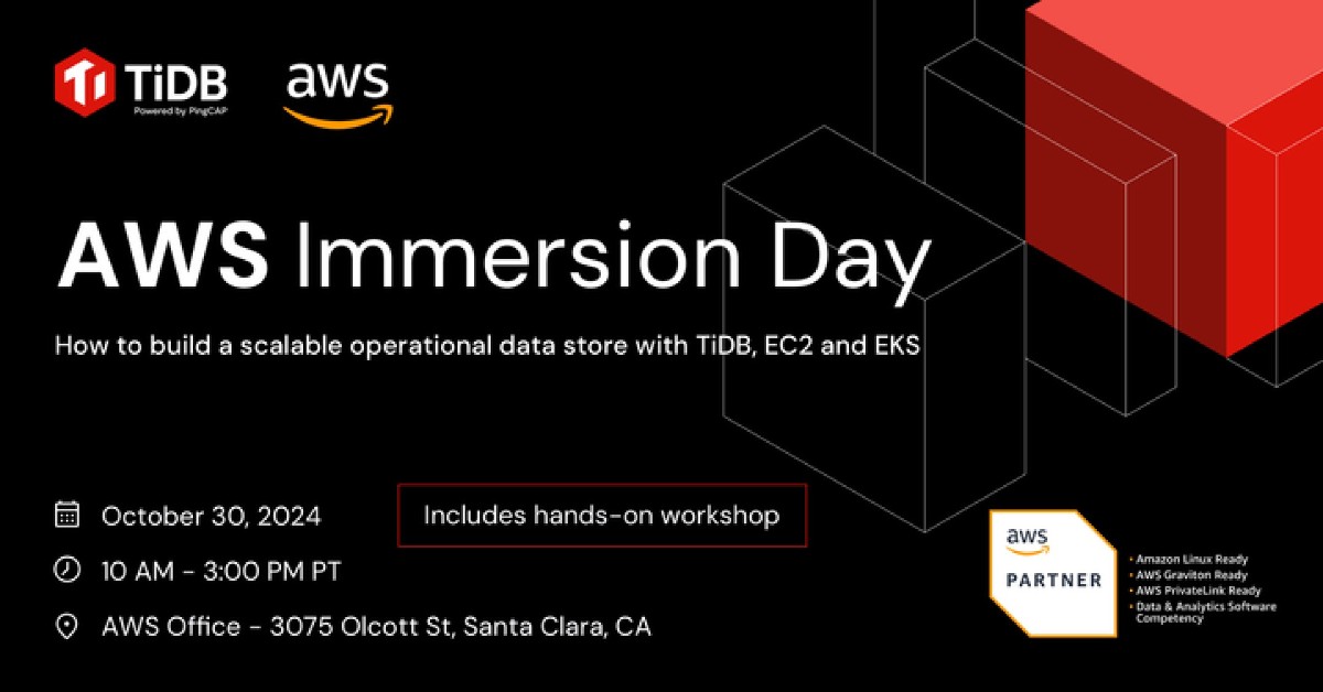 AWS Immersion Day: How to build a scalable operational data store with TiDB, EC2 and EKS