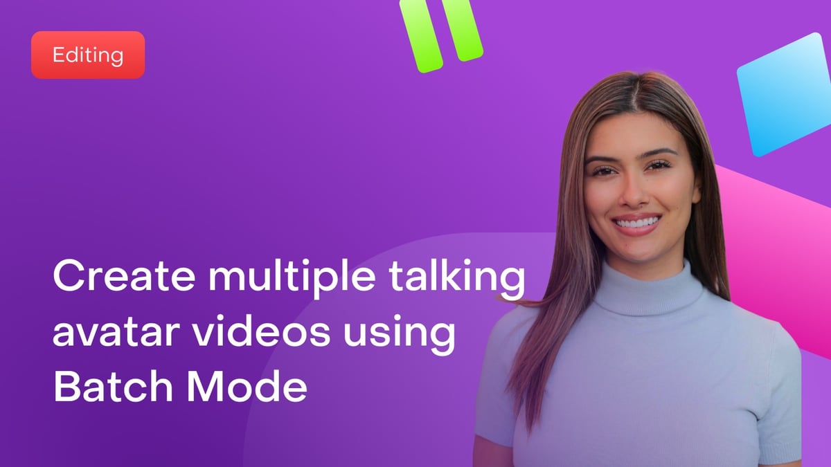 How to create multiple talking avatar videos at once using Batch Mode