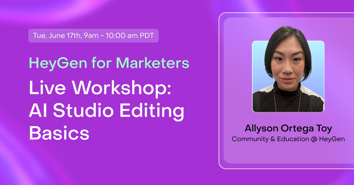 Live Workshop on AI Studio Editing Basics