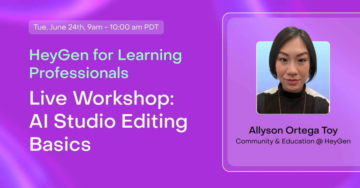 Live Workshop: AI Studio Editing Basics