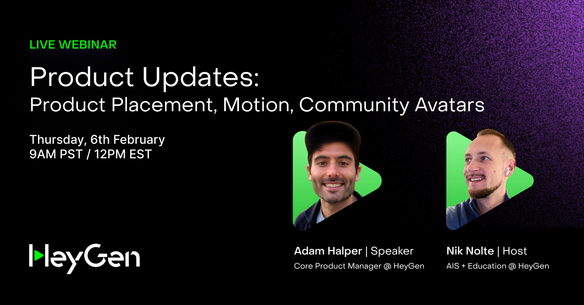 Product Updates: Product Placement, Motion Control, Community Avatars