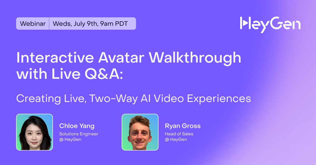 Interactive Avatar Walkthrough with Live Q&A