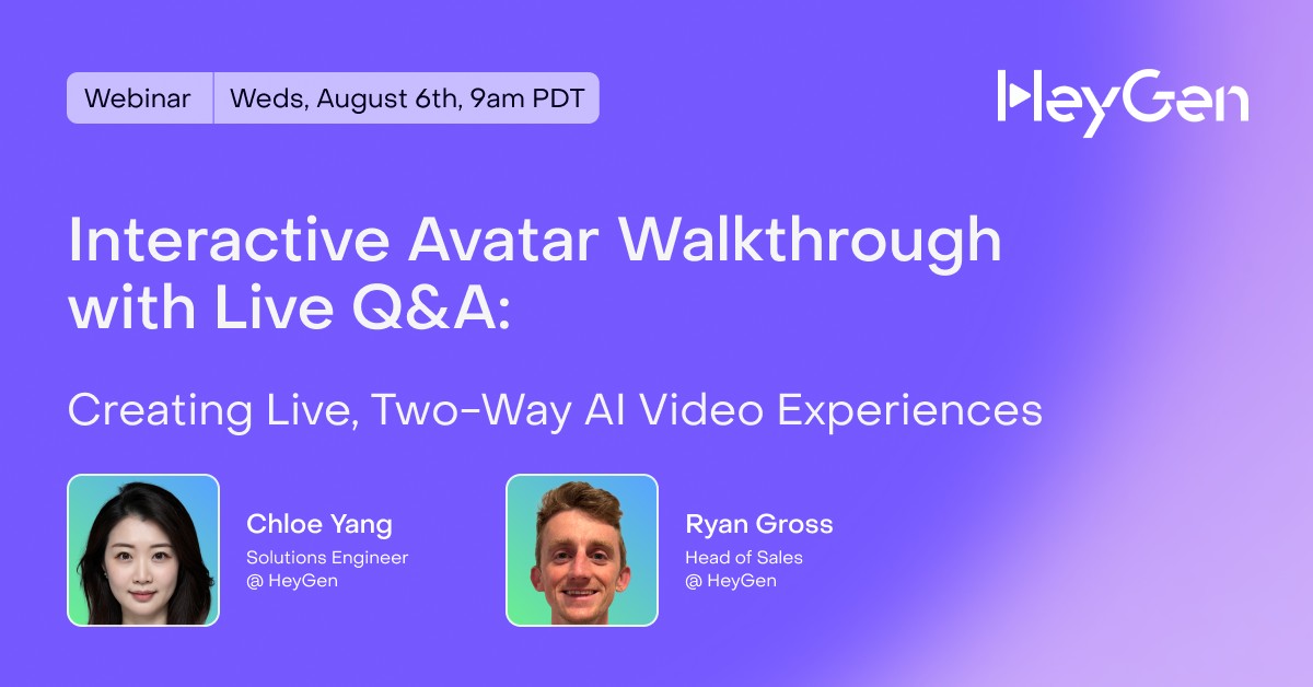 Interactive Avatar Walkthrough with Live Q&A