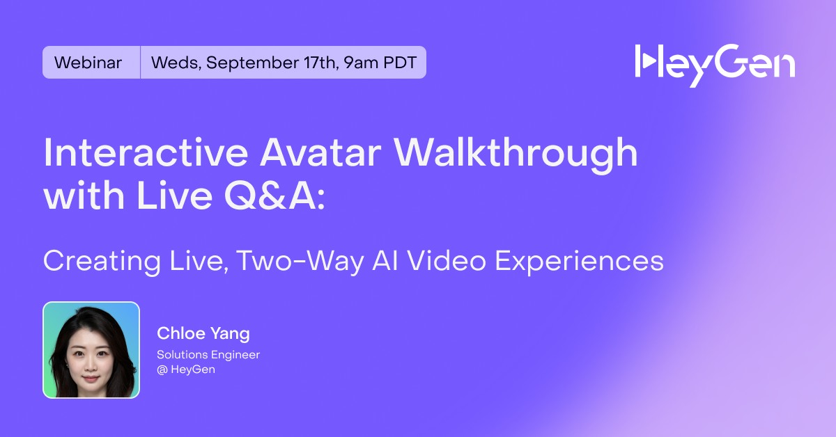 Interactive Avatar Demo: Creating Live, Two-Way Video Experiences