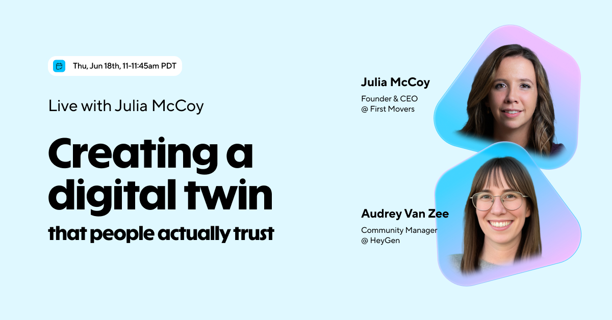 Live with Julia McCoy: Creating a digital twin that people actually trust