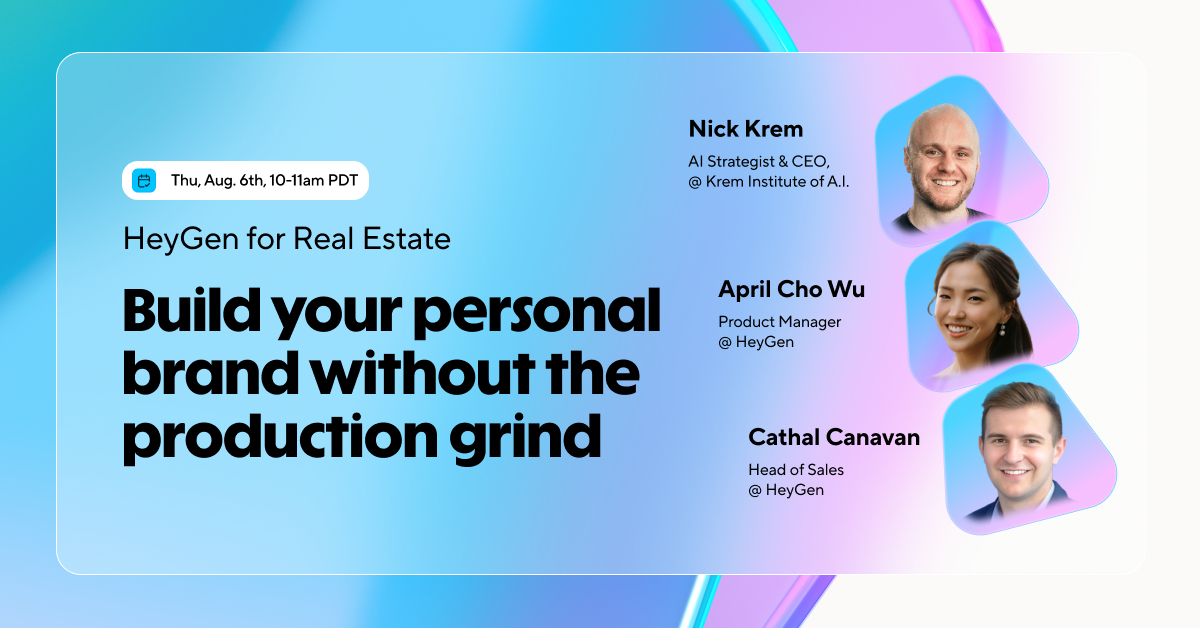 Introducing HeyGen for Real Estate: Build your personal brand without the production grind