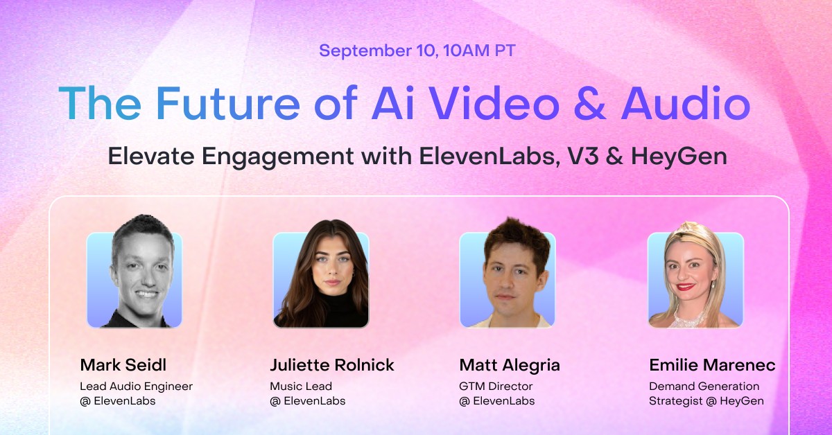 AI Innovators- The Future of AI: Elevating Engagement with ElevenLabs V3 & HeyGen Video