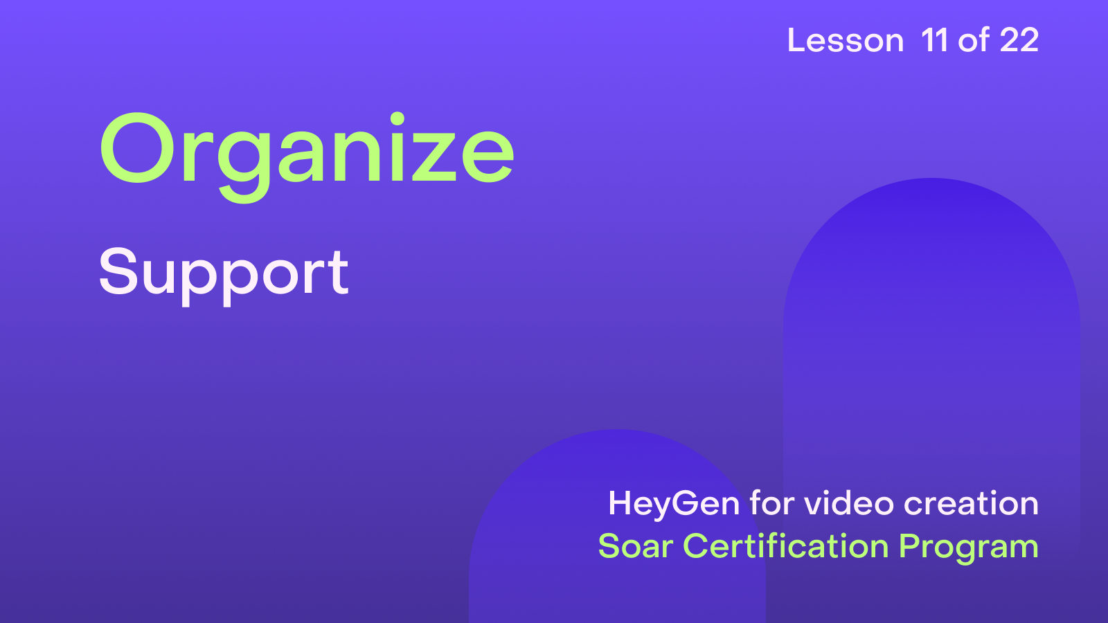 HeyGen Academy Foundations - Organize: Support