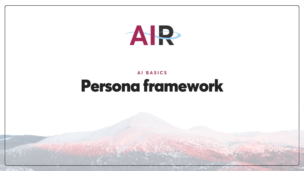 Persona framework