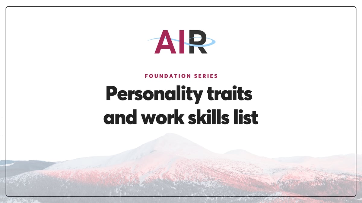 Personality Traits and Work Skills List