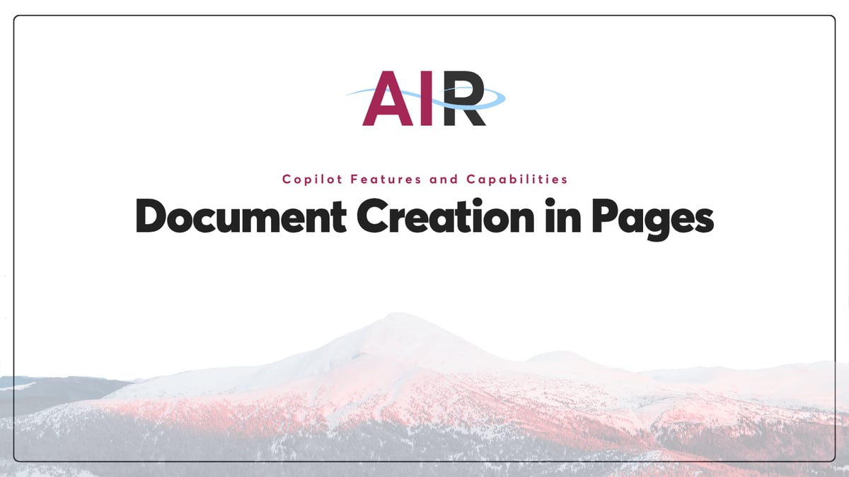 Document Creation in Pages