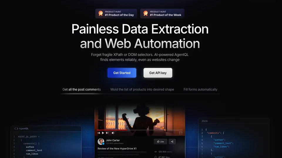 Audit leads to #1 Product Hunt Product of the Day & Week for AI-powered Data Scraping Dev Tool, AgentQL