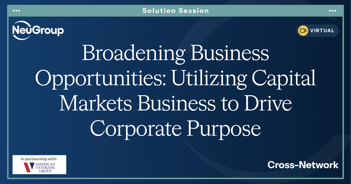 Broadening Business Opportunities: Utilizing Capital Markets Business to Drive Corporate Purpose