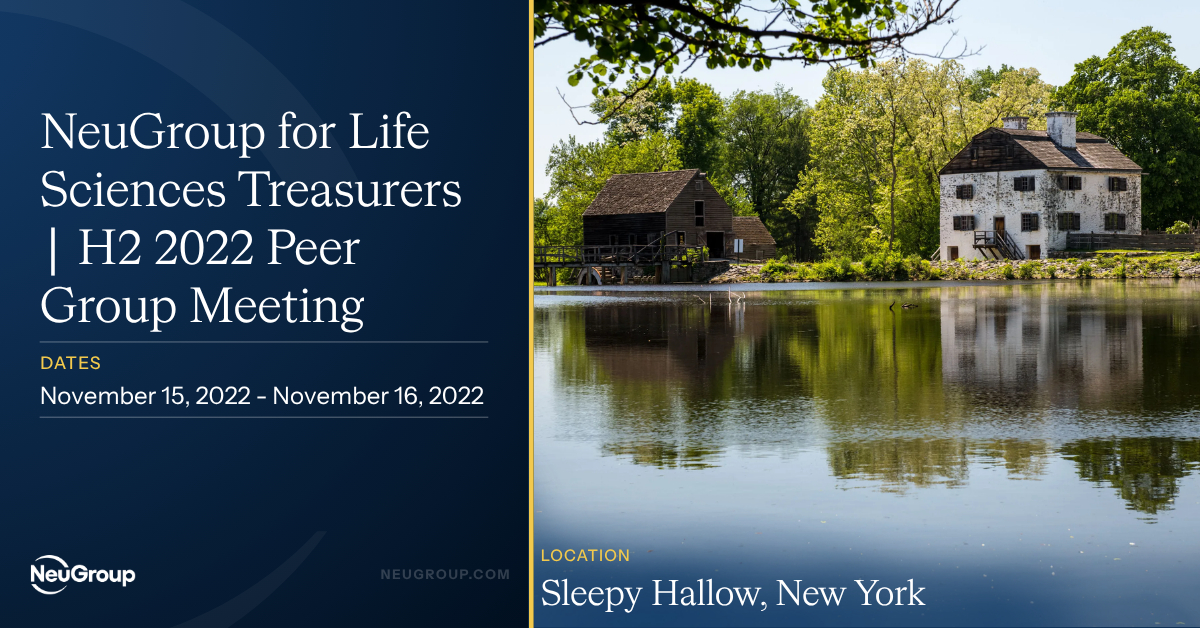NeuGroup for Life Sciences Treasurers | H2 2022 Peer Group Meeting