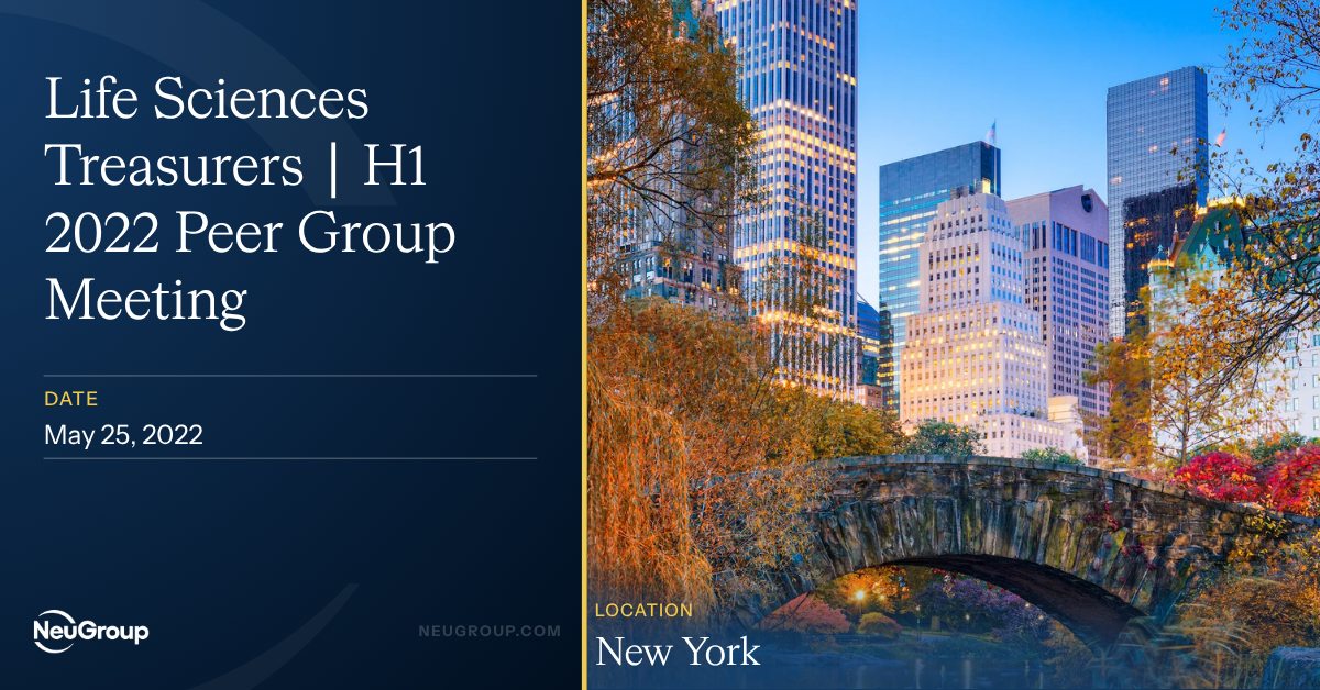 Life Sciences Treasurers | H1 2022 Peer Group Meeting