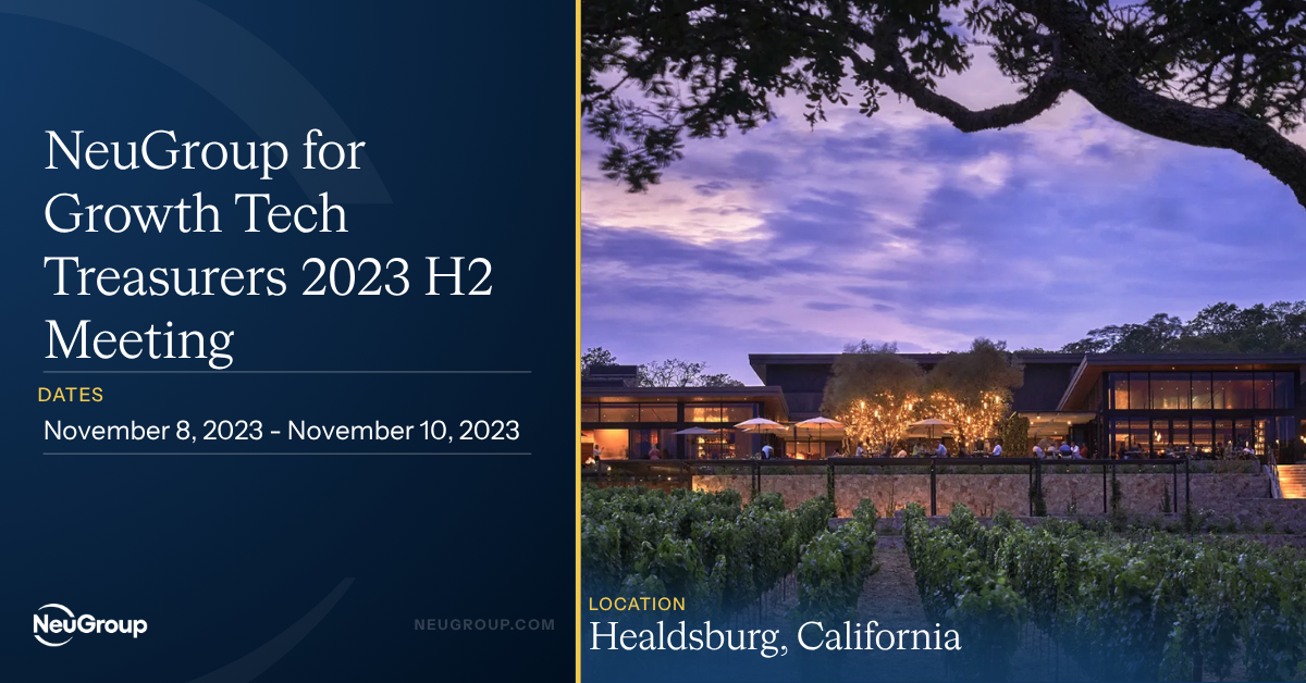 NeuGroup for Growth Tech Treasurers 2023 H2 Meeting