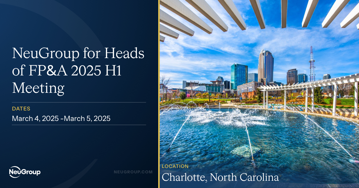 NeuGroup for Heads of FP&A 2025 H1 Meeting