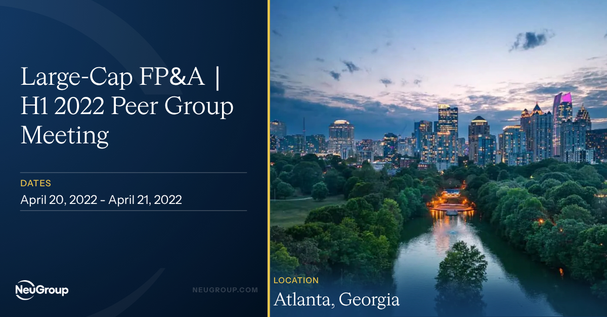Large-Cap FP&A | H1 2022 Peer Group Meeting
