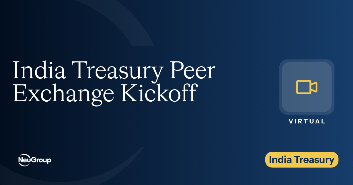 India Treasury Peer Exchange Kickoff