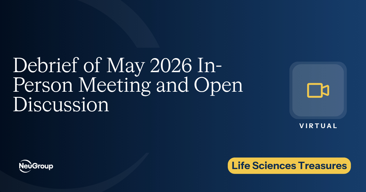 Debrief of May 2026 In-Person Meeting and Open Discussion