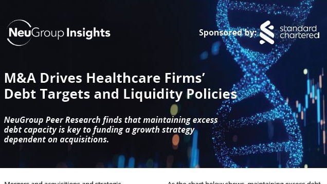M&A Drives Healthcare Firms’ Debt Targets and Liquidity Policies