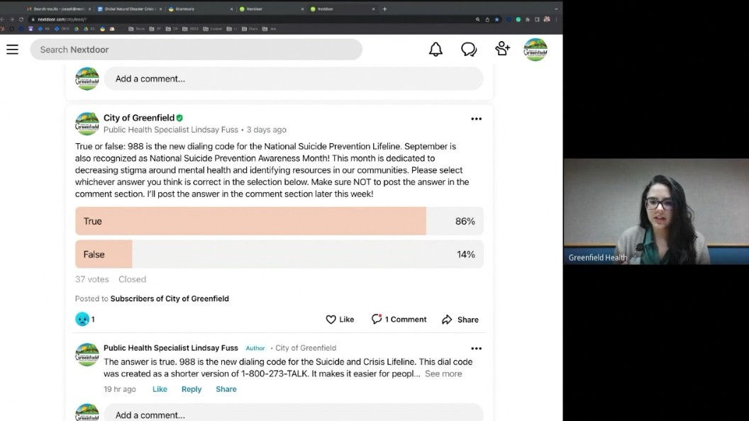 Insights on how to effectively use Nextdoor Polls from the Greenfield Health Department