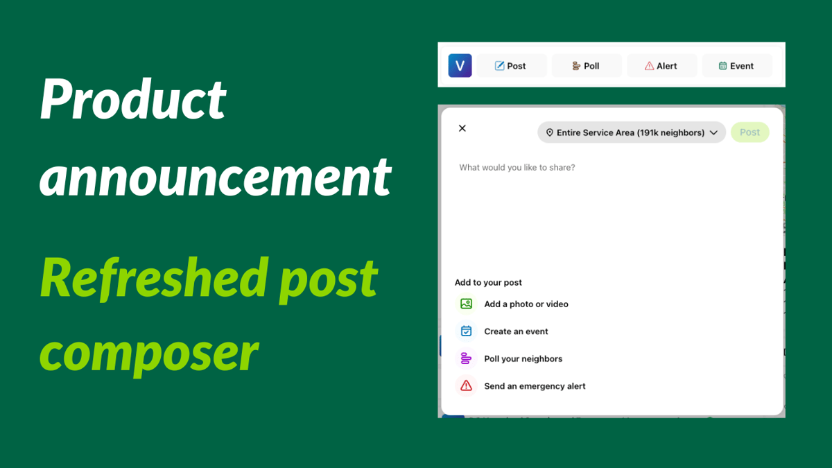 Product annoucement: Refreshed post composer on Nextdoor!