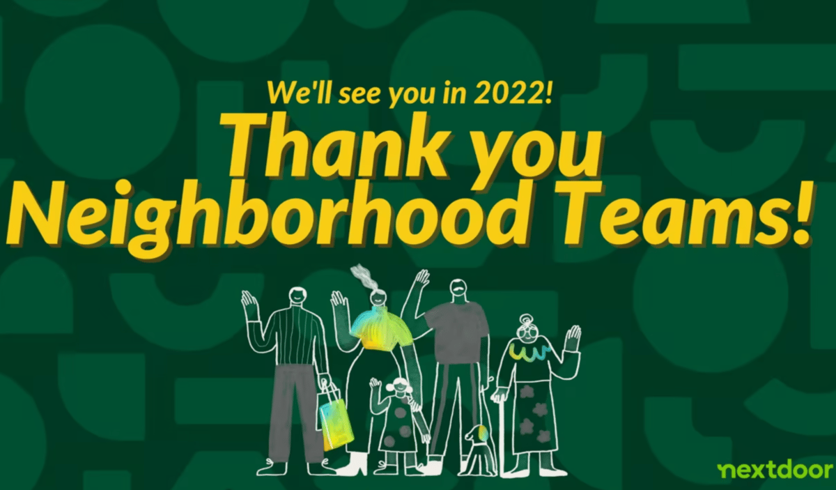 Thank You, Neighborhood Teams!