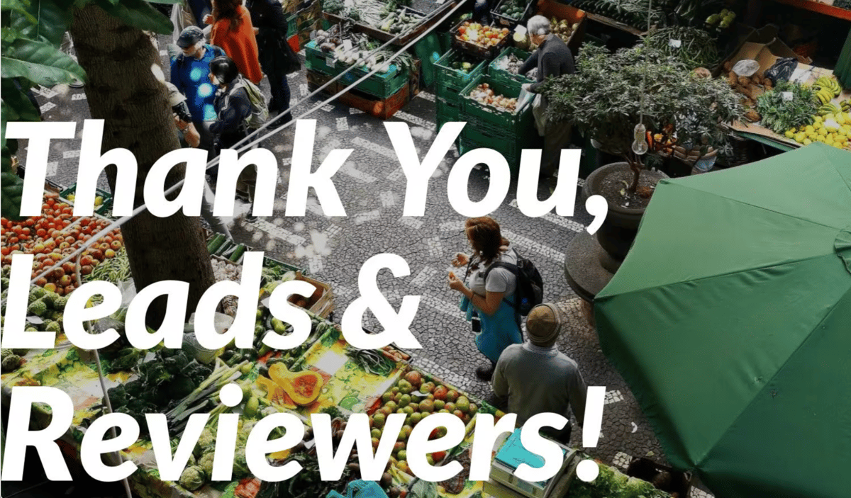 Thank you leads & reviewers!