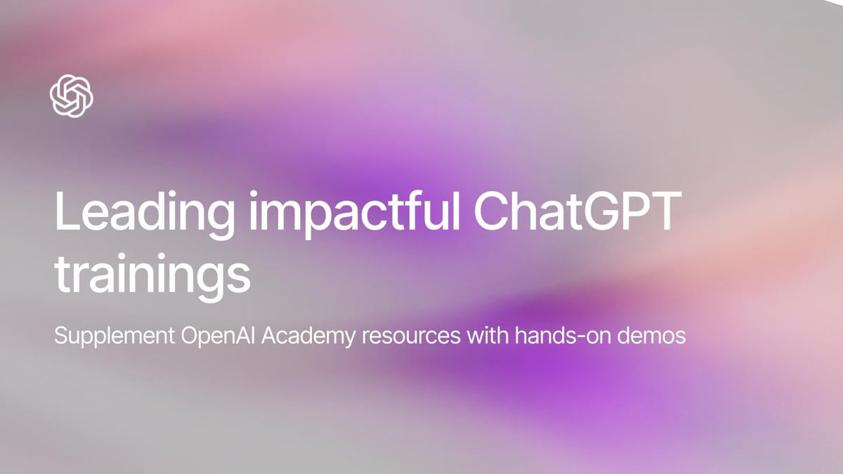Leading impactful ChatGPT Trainings
