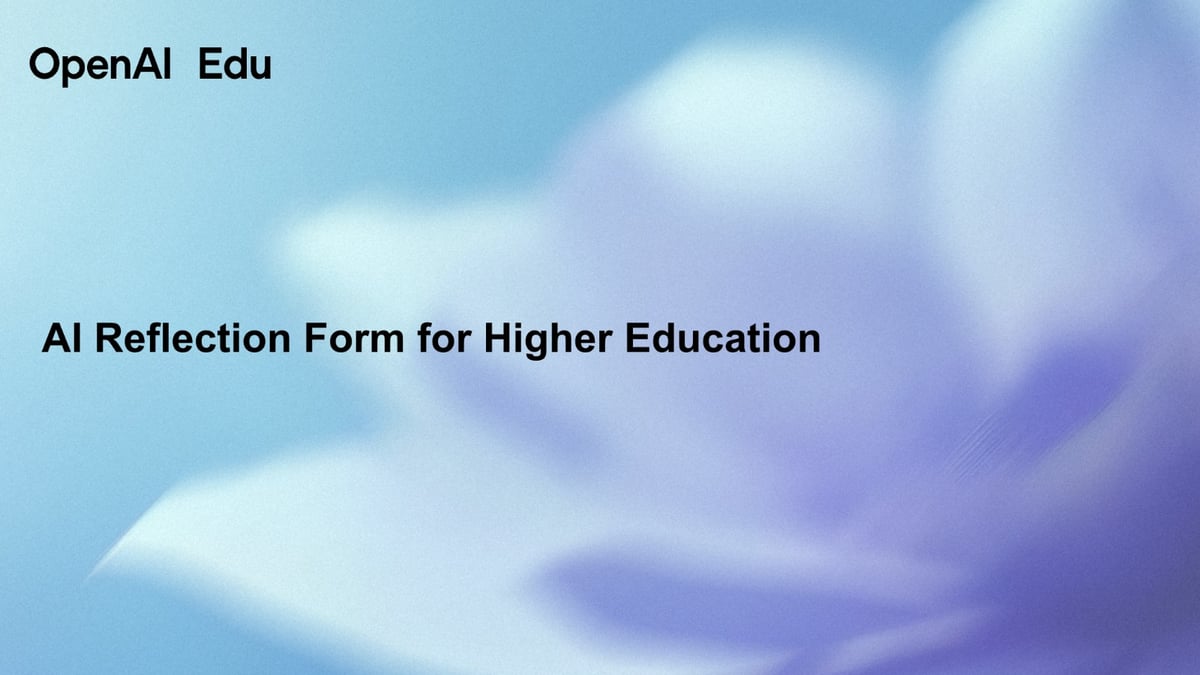 AI Reflection Form for Higher Education