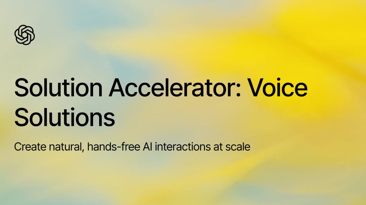 Solution accelerator: voice solutions