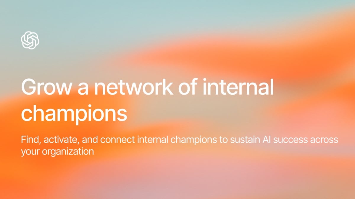 Grow a network of internal champions