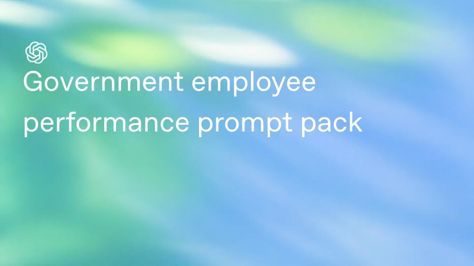 AI performance prompts: Government employee performance prompt pack