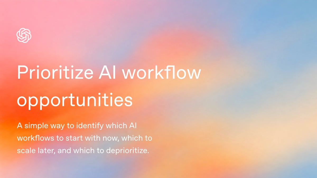 Prioritize AI workflow opportunities