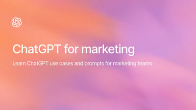 ChatGPT for marketing